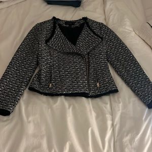 J. Crew Black and White Tweed Blazer